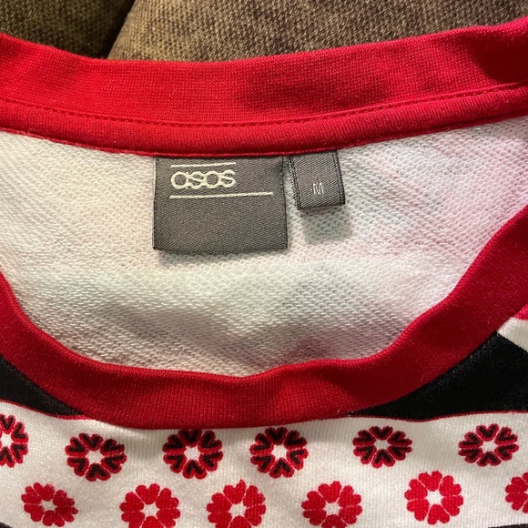 ASOS men’s red white holiday sweater - Picture 4 of 6